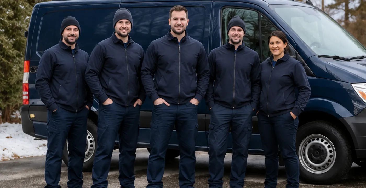 Northline Mechanical team beside a service van